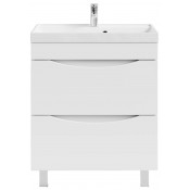 Тумба с раковиной Vod-ok Лайт 70 белый глянец