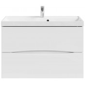 Тумба с раковиной Vod-ok Лайт 90 белый глянец