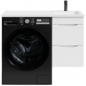 Тумба с раковиной Vod-ok Смайл 100 R подвесная белый глянец