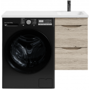 Тумба с раковиной Vod-ok Смайл 100 R подвесная, дубослив ореховый светлый 3445