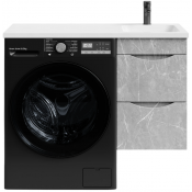 Тумба с раковиной Vod-ok Смайл 100 R подвесная, мрамор белый софт тач 4044-2