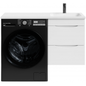 Тумба с раковиной Vod-ok Смайл 110 R подвесная, белый глянец