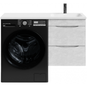 Тумба с раковиной Vod-ok Смайл 110 R подвесная белый камень