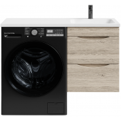 Тумба с раковиной Vod-ok Смайл 110 R подвесная, дубослив ореховый светлый 3445