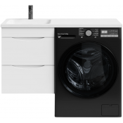 Тумба с раковиной Vod-ok Смайл 110 L подвесная, белый глянец