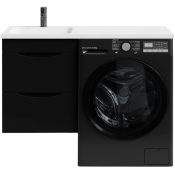 Тумба с раковиной Vod-ok Смайл 110 L подвесная черный глянец