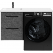 Тумба с раковиной Vod-ok Смайл 110 L подвесная серый камень