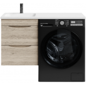 Тумба с раковиной Vod-ok Смайл 110 L подвесная ореховый дубослив светлый