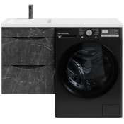 Тумба с раковиной Vod-ok Смайл 110 L подвесная, мрамор графит софт тач 4044-3