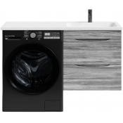 Тумба под раковину Vod-ok Смайл 120 подвесная, лиственница структурная контрастно-серая 64202