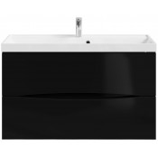 Тумба под раковину Vod-ok Лайт 100 черный глянец