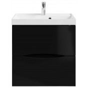 Тумба с раковиной Vod-ok Лайт 60 черный глянец
