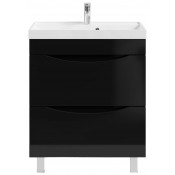 Тумба с раковиной Vod-ok Лайт 70 черный глянец