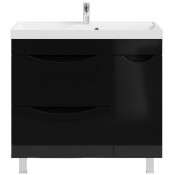 Тумба под раковину Vod-ok Лайт 90 R черный глянец