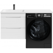 Тумба с раковиной Vod-ok Смайл 120 L подвесная, белый глянец