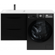 Тумба с раковиной Vod-ok Смайл 120 L подвесная черный глянец