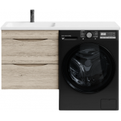 Тумба с раковиной Vod-ok Смайл 120 L подвесная, дубослив ореховый светлый 3445