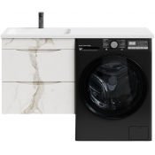 Тумба с раковиной Vod-ok Смайл 120 L подвесная, мрамор белый натур милк 2537