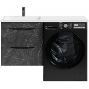 Тумба с раковиной Vod-ok Смайл 120 L подвесная, мрамор графит софт тач 4044-3