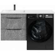 Тумба с раковиной Vod-ok Смайл 120 L подвесная, мрамор серый софт тач 4044-1