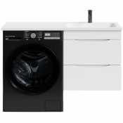 Тумба с раковиной Vod-ok Смайл 120 R подвесная, белый глянец