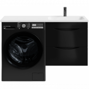 Тумба с раковиной Vod-ok Смайл 120 R подвесная черный глянец