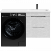 Тумба с раковиной Vod-ok Смайл 120 R подвесная, белый камень 57805