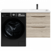 Тумба с раковиной Vod-ok Смайл 120 R подвесная, дубослив ореховый светлый 3445