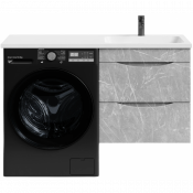 Тумба с раковиной Vod-ok Смайл 120 R подвесная, мрамор белый софт тач 4044-2