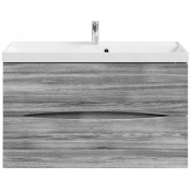 Тумба с раковиной Vod-ok Лайт 100 лиственница структурная контрастно-серая 64202