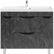 Тумба с раковиной Vod-ok Лайт 100 мрамор графит софт тач 4044-3