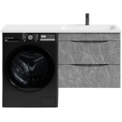 Тумба с раковиной Vod-ok Смайл 130 R подвесная, мрамор серый софт тач 4044-1