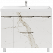 Тумба под раковину Vod-ok Лайт 100 мрамор белый натур милк