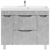 Тумба с раковиной Vod-ok Лайт 100 мрамор белый