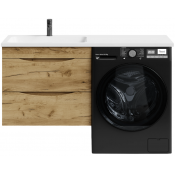 Тумба с раковиной Vod-ok Смайл 130 L подвесная, дуб тортуга 2357-43