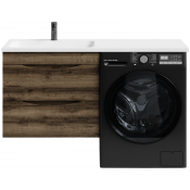 Тумба с раковиной Vod-ok Смайл 130 L подвесная дуб крымский коричневый