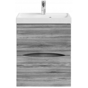 Тумба с раковиной Vod-ok Лайт 50 лиственница структурная контрастно-серая
