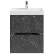 Тумба с раковиной Vod-ok Лайт 50 мрамор графит