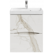 Тумба с раковиной Vod-ok Лайт 50 мрамор белый натур милк