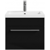 Тумба с раковиной Vod-ok Элис 50 черный глянец