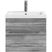 Тумба с раковиной Vod-ok Элис 50 лиственница структурная контрастно-серая