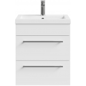 Тумба с раковиной Vod-ok Элис 50/2 ящика белый глянец