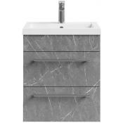 Тумба под раковину Vod-ok Элис 50/2 ящика мрамор серый