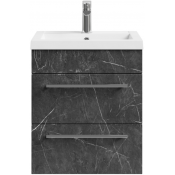Тумба с раковиной Vod-ok Элис 50/2 ящика мрамор графит