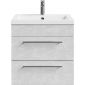 Тумба с раковиной Vod-ok Элис 58/2 ящика белый камень