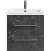 Тумба с раковиной Vod-ok Элис 58/2 ящика мрамор графит