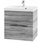 Тумба с раковиной Vod-ok Лайт 60 лиственница структурная контрастно-серая
