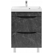 Тумба с раковиной Vod-ok Лайт 60 мрамор графит