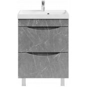 Тумба с раковиной Vod-ok Лайт 60 мрамор серый