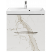 Тумба с раковиной Vod-ok Лайт 60 мрамор белый натур милк